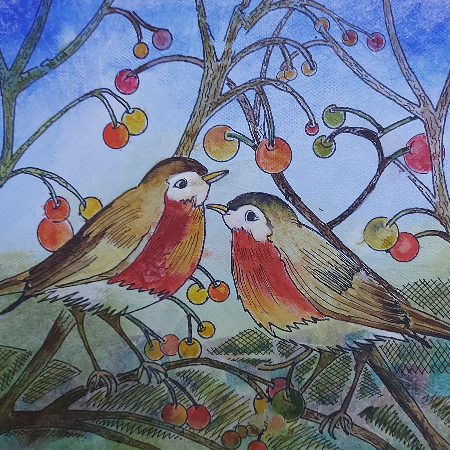 Christmas Robins - pack of 5 cards